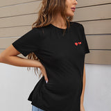 Camiseta Premama Con Estampado De Corazones