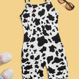 Tween Girl Cow Print Cami Unitard Romper