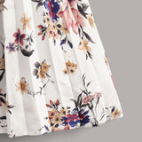Niñas falda con estampado floral fruncido con cinturón