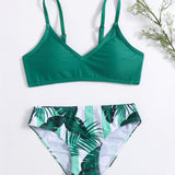 Tween Girl Tropical Print Bikini Swimsuit