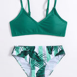 Tween Girl Tropical Print Bikini Swimsuit