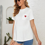 Maternidad Camiseta con estampado de corazon