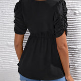 Maternidad Blusa peplum de manga farol