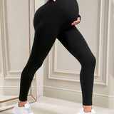 Maternidad Leggings de cintura ancha