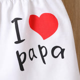 Bebe nino Shorts con camiseta con estampado de corazon y letra con capucha