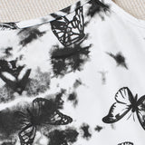 Tween Girl Butterfly Print Cami Romper