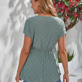 Maternidad Camiseta escote V con boton delantero peplum