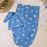Newborn Baby Boy Star Print Blanket & Hat Photo Outfit