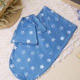 Newborn Baby Boy Star Print Blanket & Hat Photo Outfit