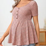 Maternidad Camiseta con boton delantero schiffy peplum