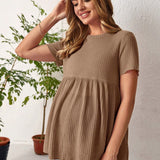 Maternidad Camiseta tejido waffle peplum