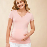 BASICS Maternidad Camiseta unicolor escote V