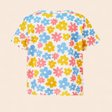 Bebe 2 piezas Camiseta con estampado floral de manga farol