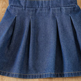 Young Girl 1pc Patched Pocket Pleated Detail Overall Dress