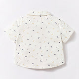 Cozy Cub Bebe nino Camisa de rayas & Shorts & Camisa con estampado de hoja