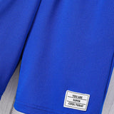 Shorts con diseño de parche de letra de cintura con cordón