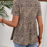 Maternidad Camiseta con estampado de leopardo peplum