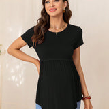 DEARCASE Maternidad Camiseta unicolor peplum