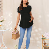 DEARCASE Maternidad Camiseta unicolor peplum