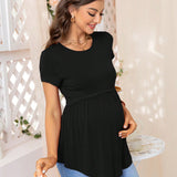 DEARCASE Maternidad Camiseta unicolor peplum