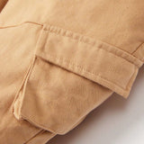 Cozy Cub Bebe Pantalones cargo unicolor con bolsillo con solapa