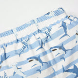 Cozy Cub Bebe Camiseta polo con estampado de rayas con tiburon & Shorts & Sombrero & Bolsa de almacenaje