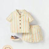 Cozy Cub Bebe nino Camisa con estampado de rayas & Shorts