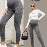 Maternidad leggings con cinta con letra