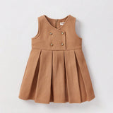 Cozy Cub Bebe nina de cuello bobo Blusa & de doble botonadura bajo fruncido Vestido pichi