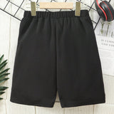 Shorts con diseño de parche de letra de cintura con cordón