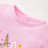 Cozy Cub Bebe nina Camiseta con estampado de unicornio de malla ribete con fruncido