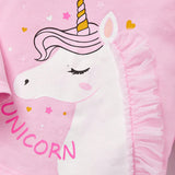 Cozy Cub Bebe nina Camiseta con estampado de unicornio de malla ribete con fruncido