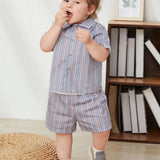 Cozy Cub Bebe nino Camisa con estampado de rayas & Shorts & Camiseta