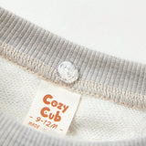 Cozy Cub Bebe nina Pantalones con sudadera de rayas de cuello en contraste