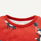 Cozy Cub Sudadera de manga larga con estampado animal lindo y cuello redondo para bebe nino
