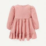 Cozy Cub Bebe nina Vestido smock unicolor bajo con fruncido