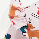 Cozy Cub Bebe nina Vestido smock con estampado de Navidad ribete con fruncido para Navidad