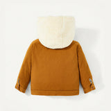 Cozy Cub Chicos Bebe Cazadora con diseno de solapa con forro termico con capucha