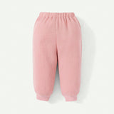 Cozy Cub Bebe nina Pantalones deportivos con pullover con boton tejido waffle