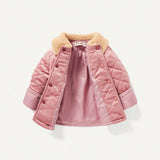 Cozy Cub Bebe nina Abrigo acolchado con bolsillo oblicuo cuello de borreguito