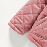 Cozy Cub Bebe nina Abrigo acolchado con bolsillo oblicuo cuello de borreguito