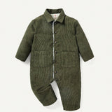 Cozy Cub Bebe nino Mono con boton delantero con parche de bolsillo con forro teddy