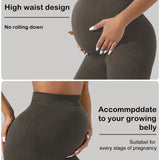 Maternidad Leggings de talle alto control de barriga levantamiento de gluteos muslo mas delgado & transpirable suave