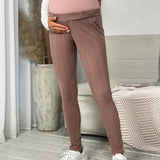 Maternidad Leggings de cintura ajustable tejido de canale