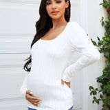 Maternidad Camiseta de cuello scoop