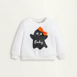 Cozy Cub Bebe nina Sudadera con letra & estampado de fantasma