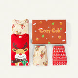 Cozy Cub Bebe nina 2 sets Cajas de regalo con patron de Navidad