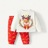 Cozy Cub Bebe nina 2 piezas con estampado de Navidad Camiseta & 2 piezas de rayas Pantalones