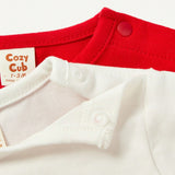 Cozy Cub Bebe nina 2 piezas con estampado de Navidad Camiseta & 2 piezas de rayas Pantalones