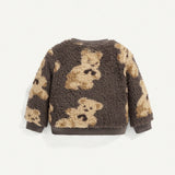 Cozy Cub Chicas Bebe Sudadera con estampado de oso teddy